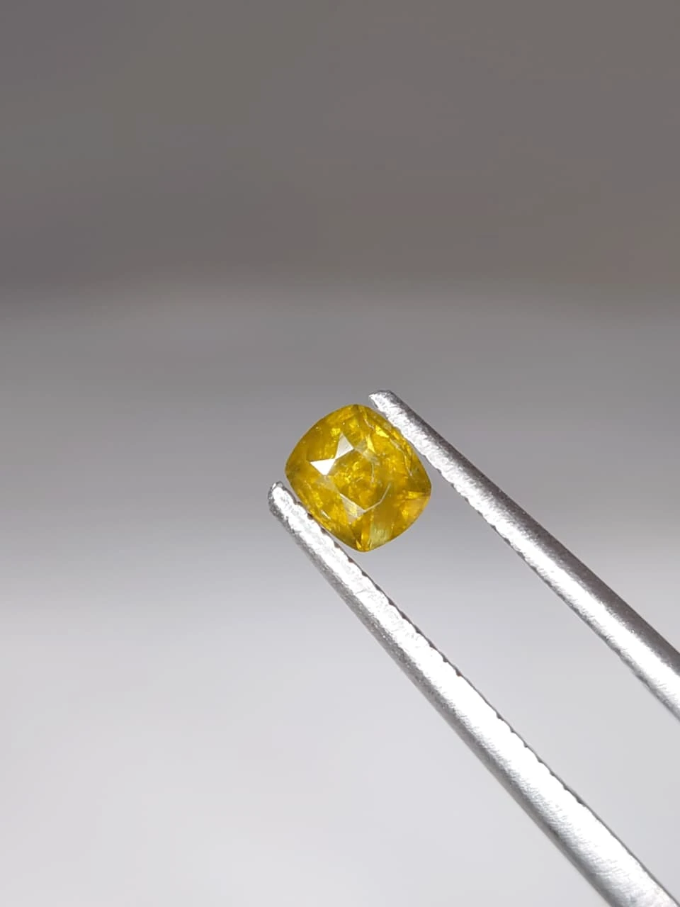0.3ct Cushion Faceted Demantoid Garnet from Pakistan — view 1
